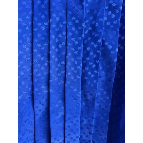 Vtg Laura and Jayne Blue Polka Dot Pleated Satin Long Sleeve Career Blouse Sz 10 - Picture 2 of 8